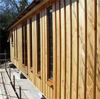 Vertical larch cladding