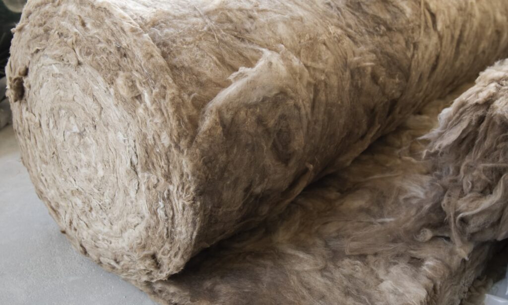 Roll of mineral wool insulation